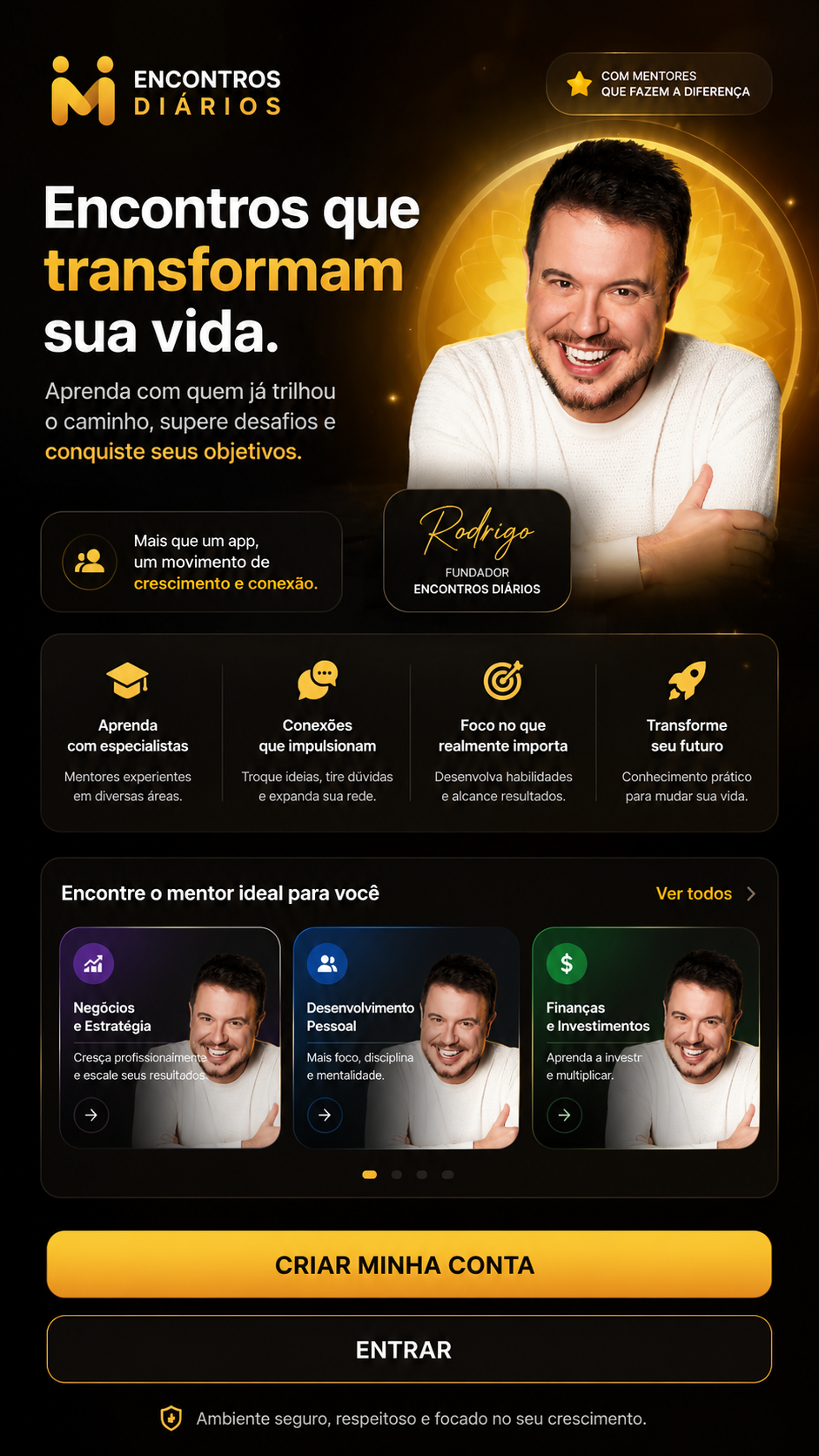 Tela de Login do Encontros Diários