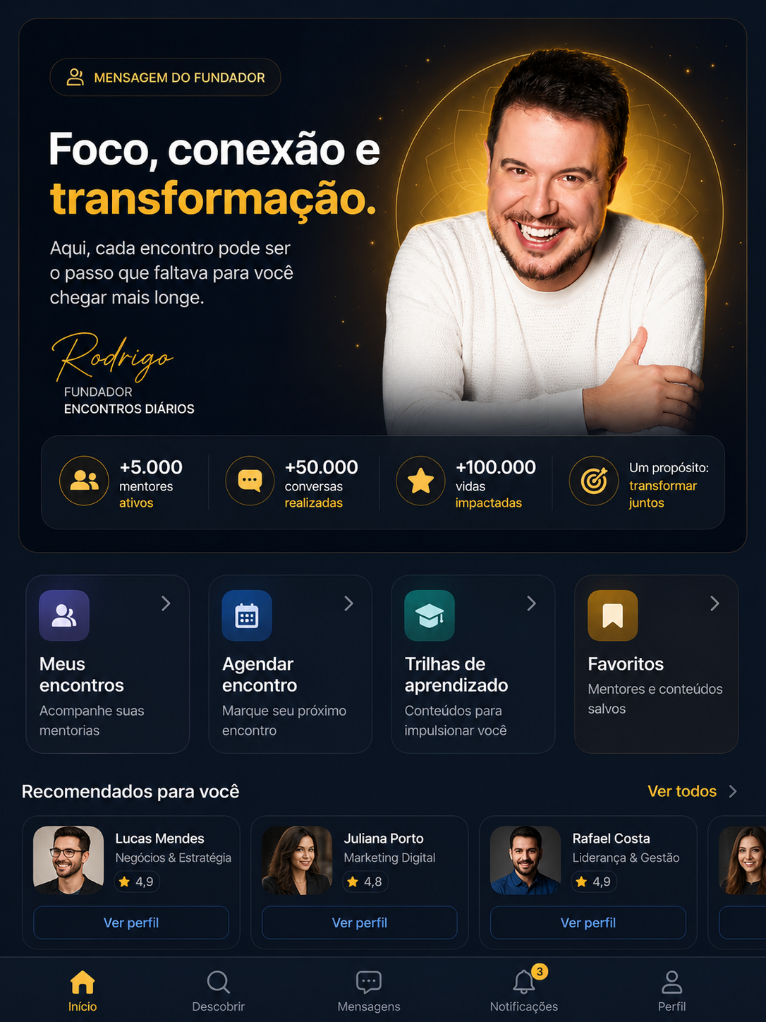 Encontros Diários pontos em tempo real